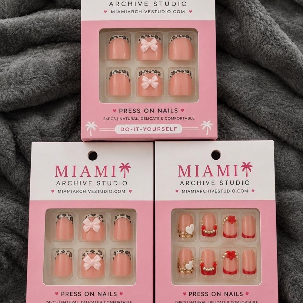 Bundle of 3 Miami Archive Studio press-on nail sets